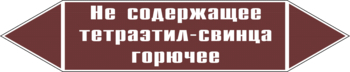 Маркировка трубопровода "не содержащее тетраэтил-свинца горючее" (пленка, 358х74 мм) - Маркировка трубопроводов - Маркировки трубопроводов "ЖИДКОСТЬ" - . Магазин Znakstend.ru